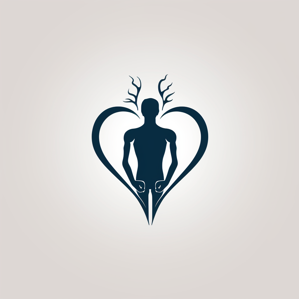 Minimal Medical Logo with Silhouette and Heart Veins