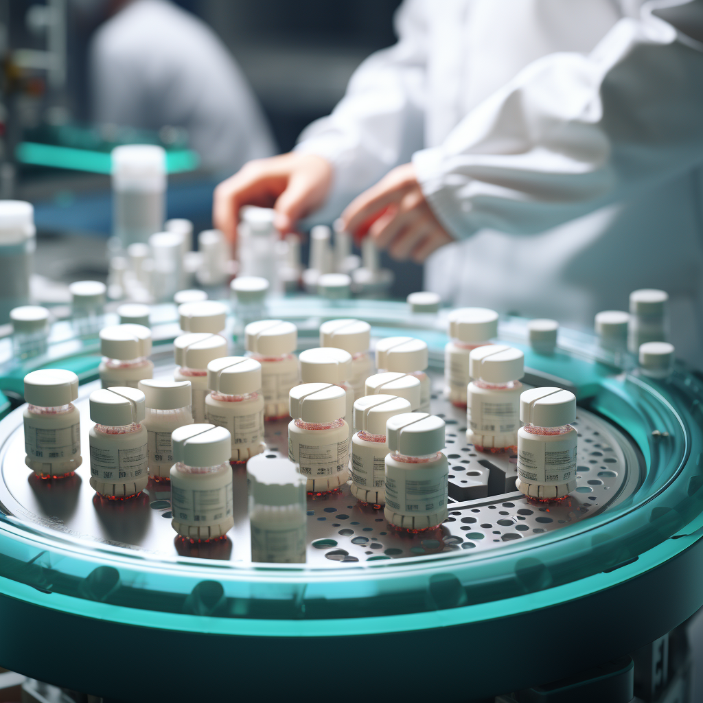 Medical Round Pills on Assembly Line