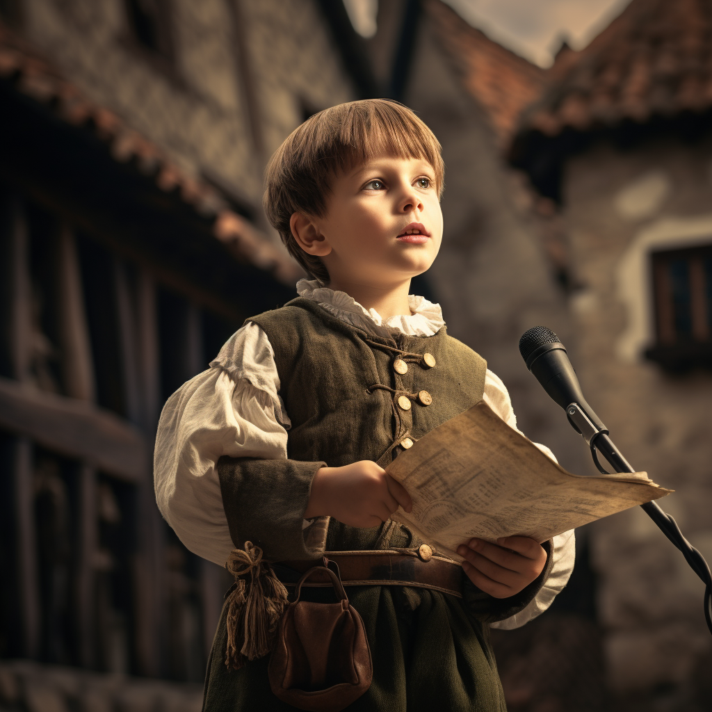 Medieval Announcer Boy in Castle Ground