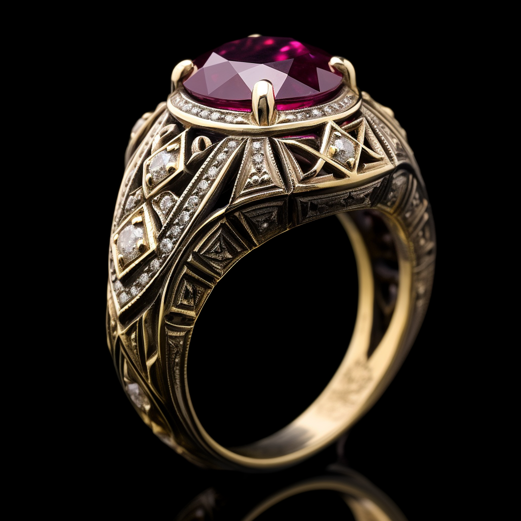 Exquisite diamond and ruby encrusted ring