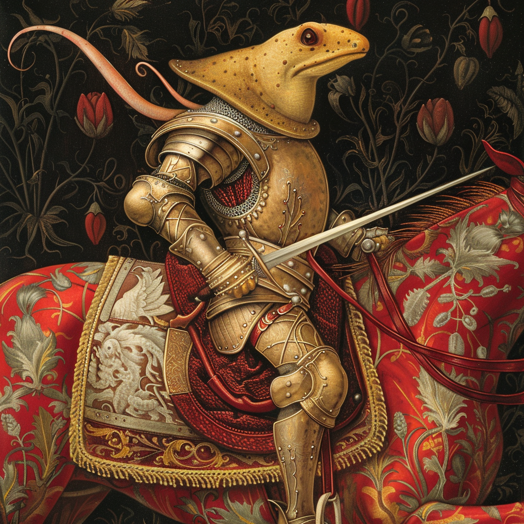 Banana Slug in Renaissance Jousting Armor