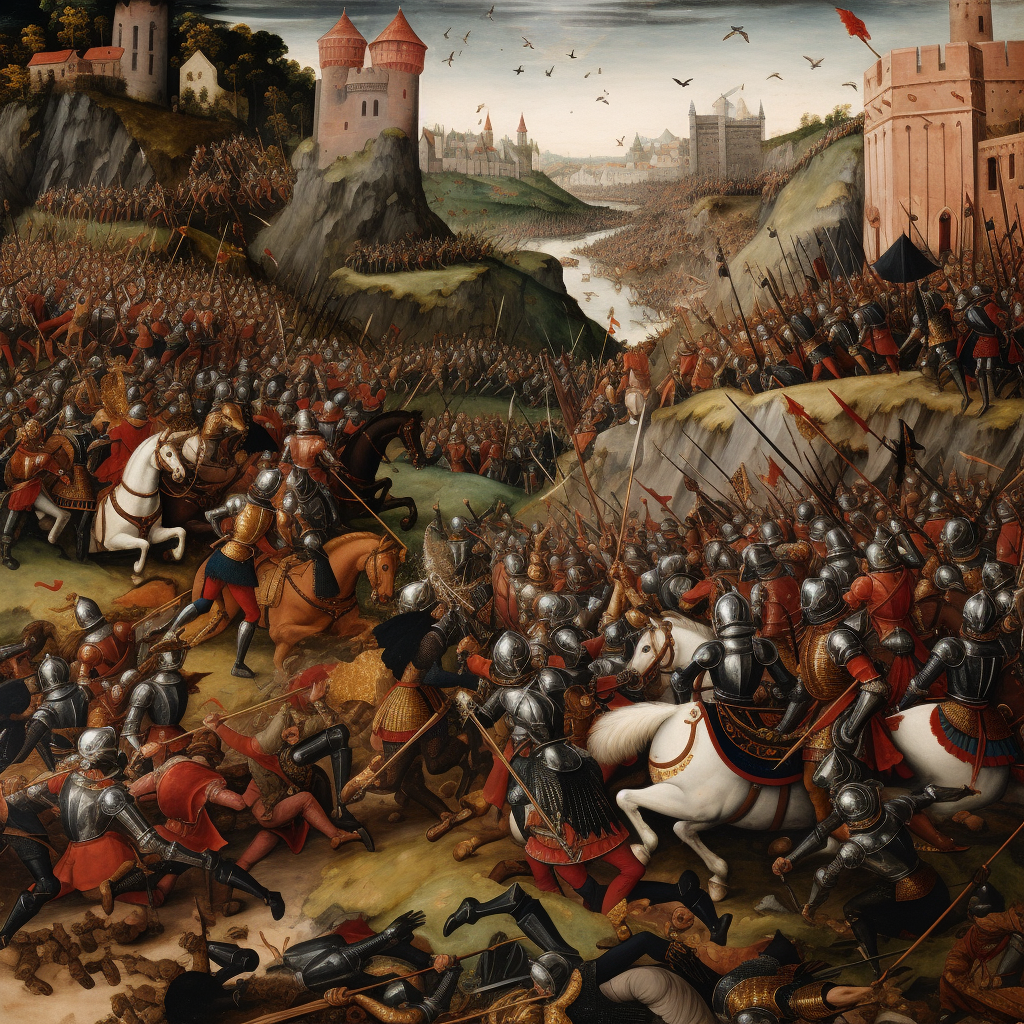 Medieval battle scene