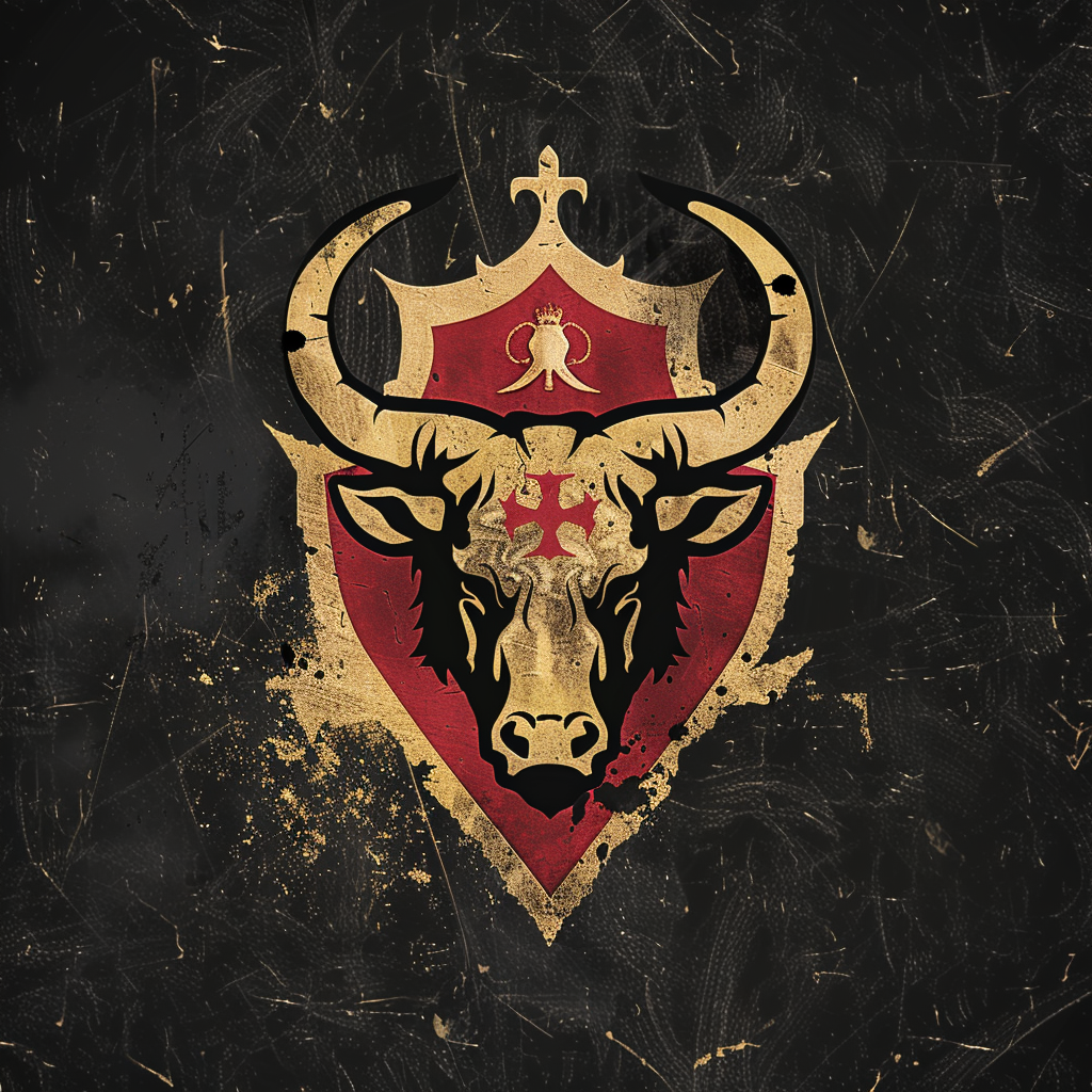 medieval beast market logo horse bull