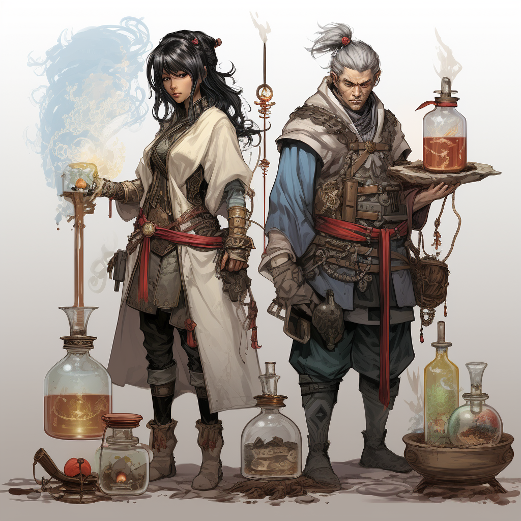 Chinese Assassin and Scientist with Goblins