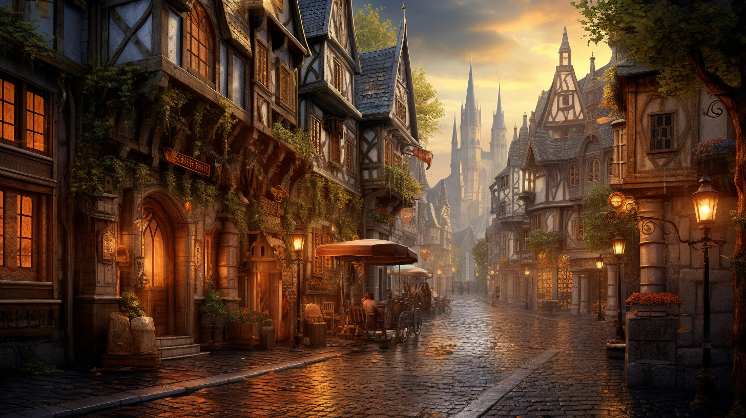 Medieval City Jigsaw Puzzle Romantic Atmosphere