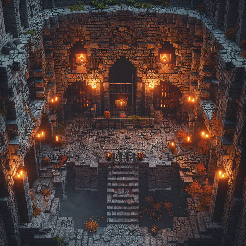 Dark medieval dungeon interior