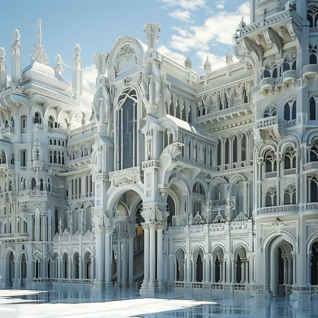 Ornate White Stonework Government Building