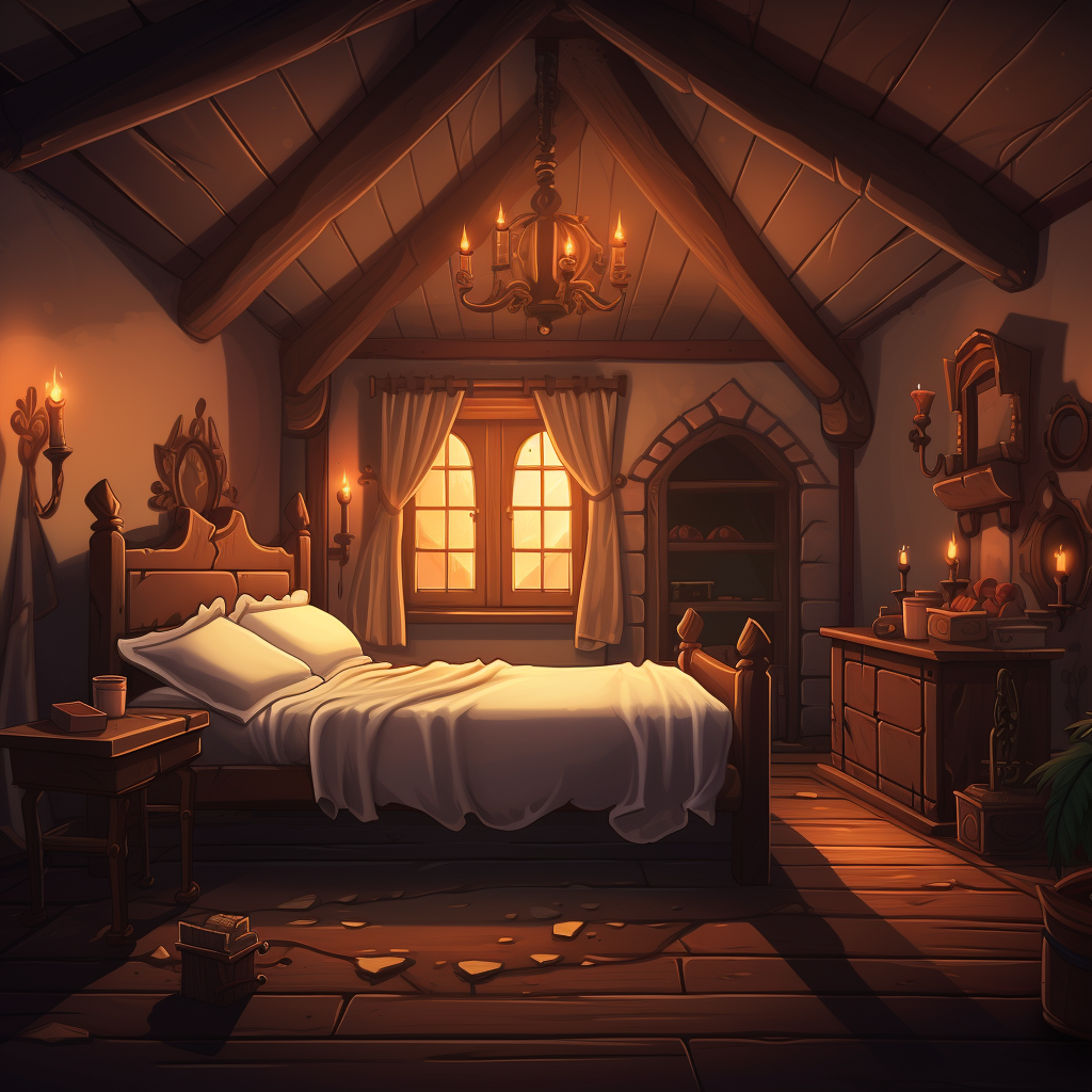 Medieval Inn Bedroom Interior Image