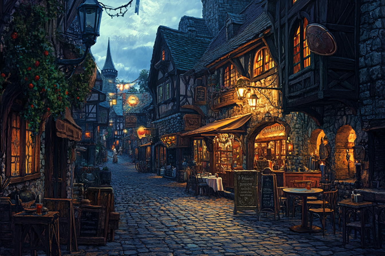 Tavern in Medieval JRPG Setting