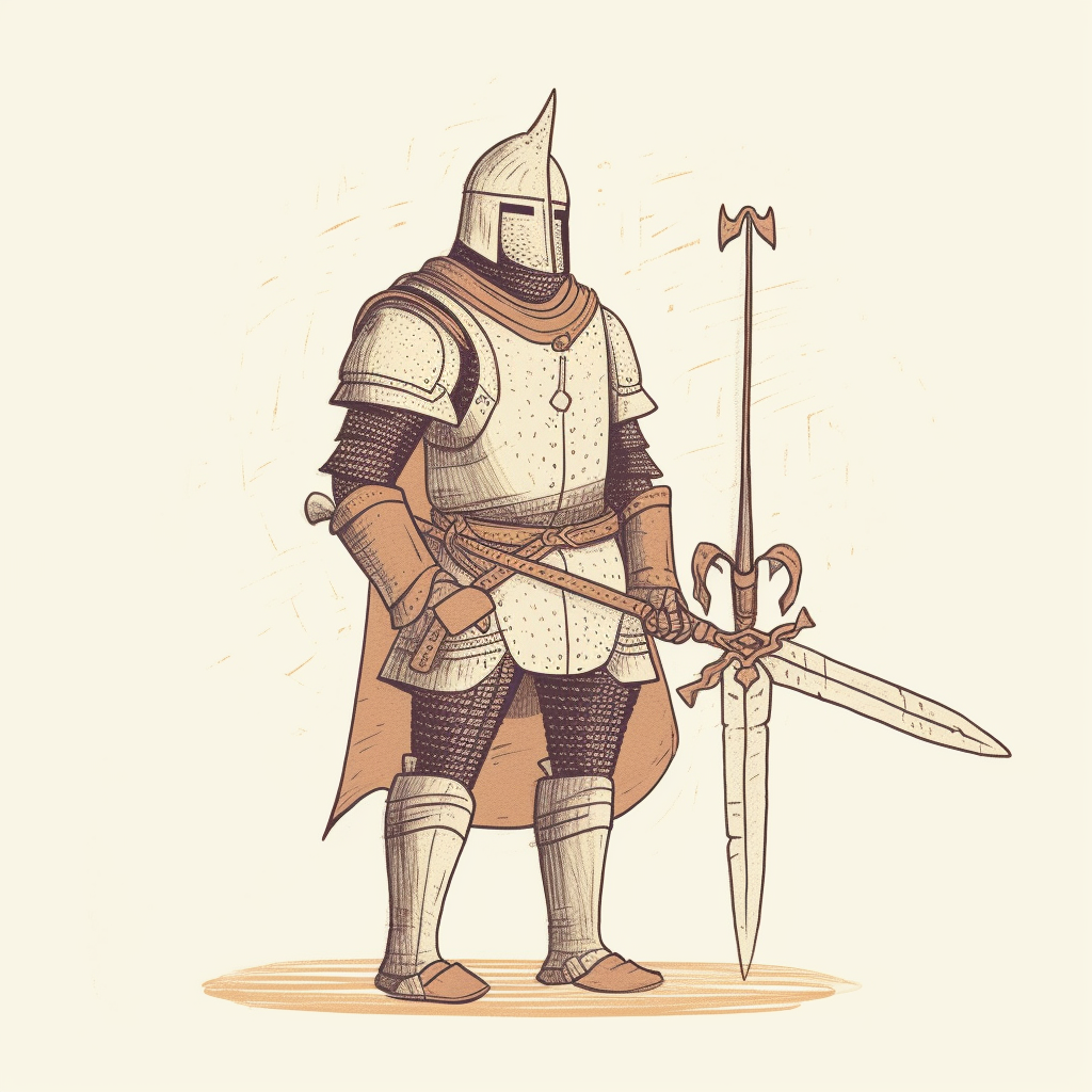 Simple Medieval Knight Illustration