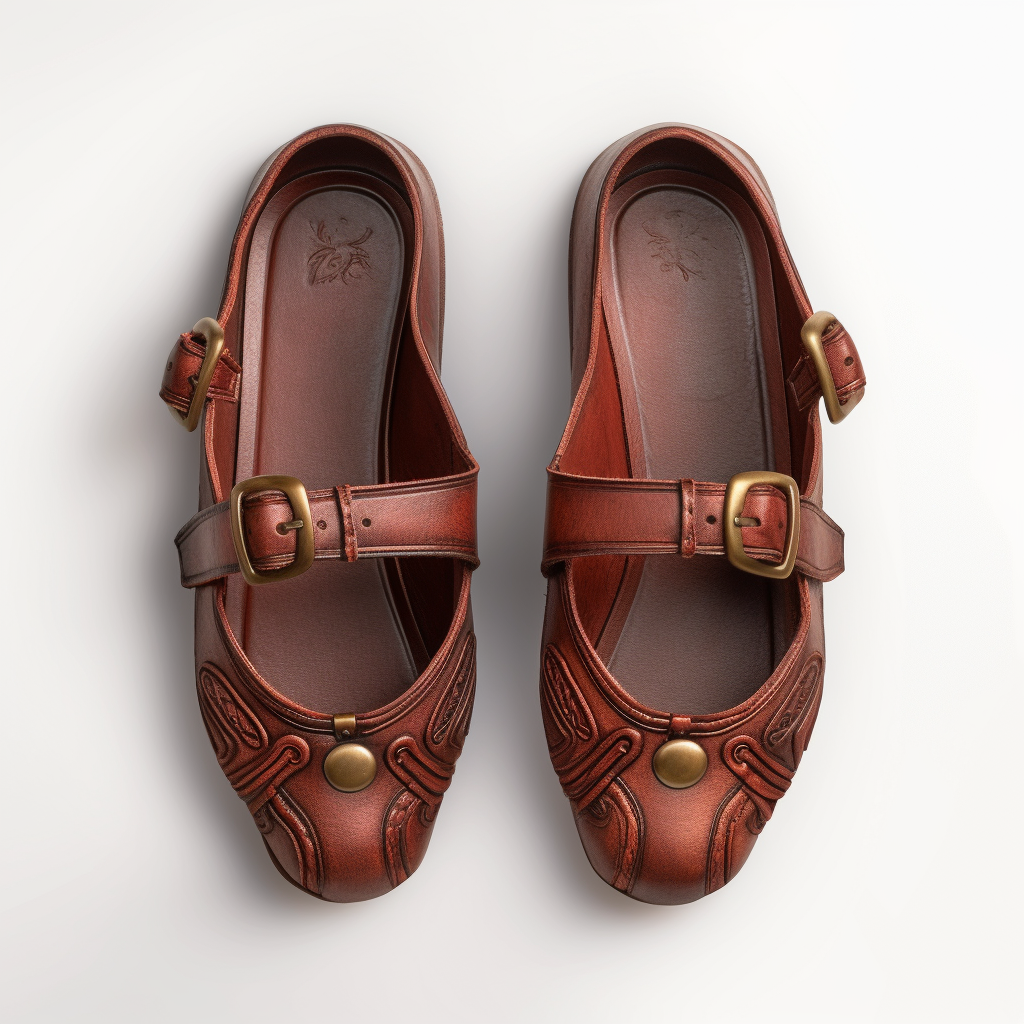 Medieval handmade shoes with buckle