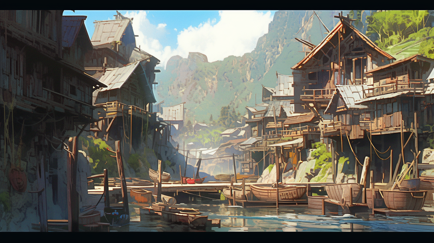 Medieval Logging Town Concept Art