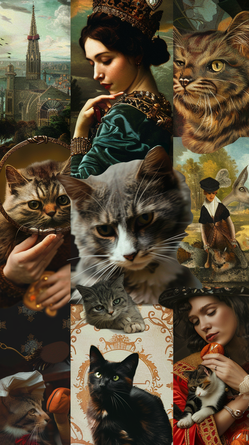 Timeless Love for Cats Collage