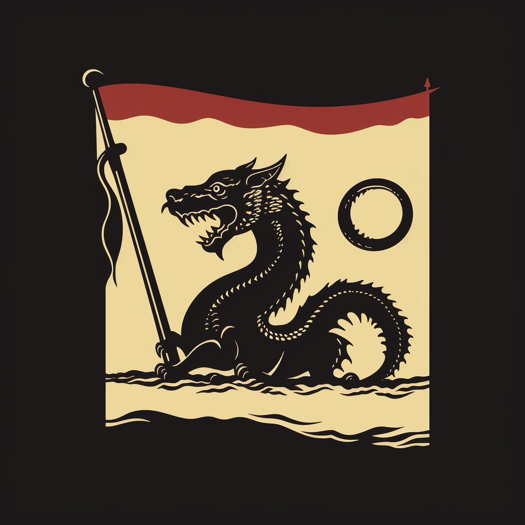 Bold chimera pirate flag design