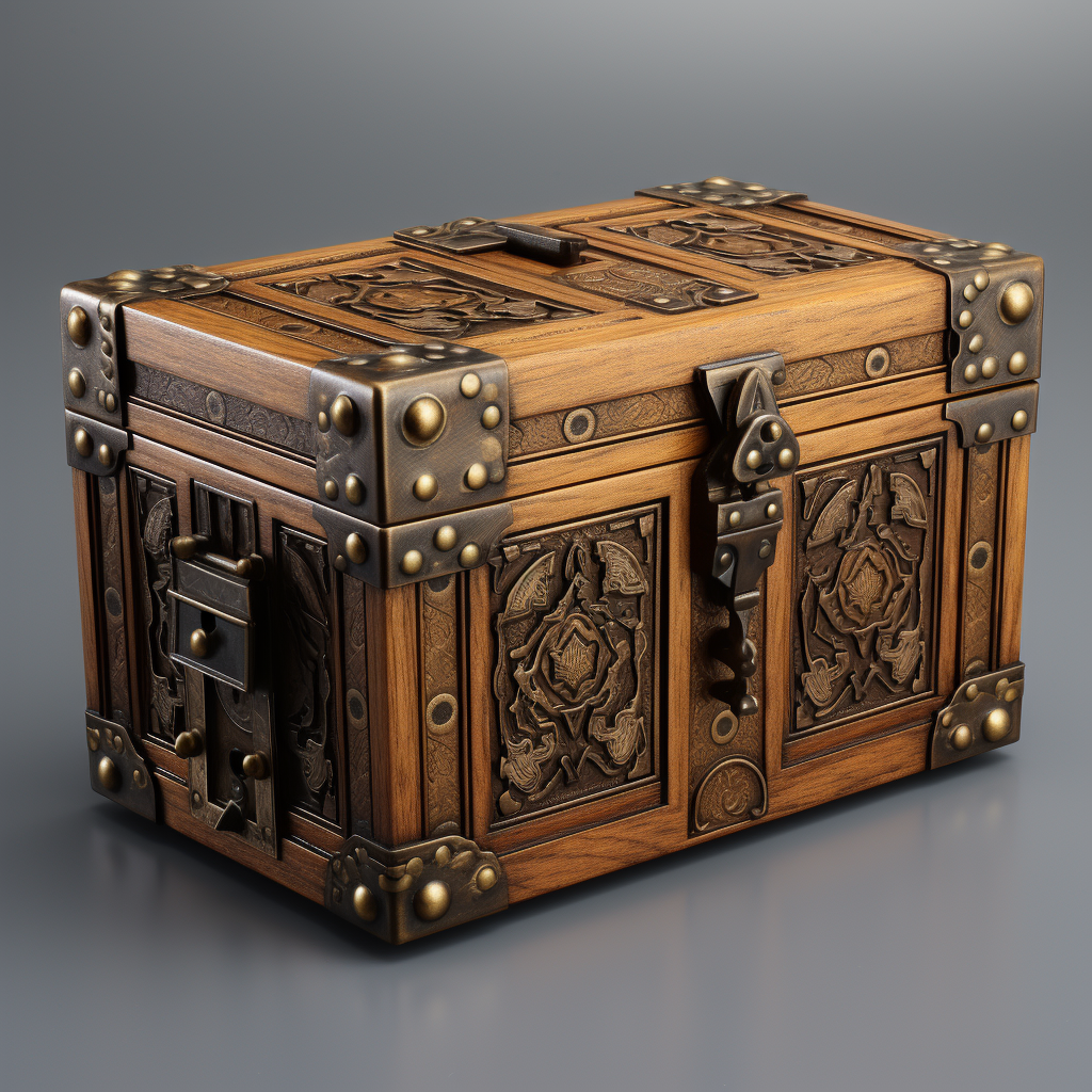 medieval puzzle box with lock