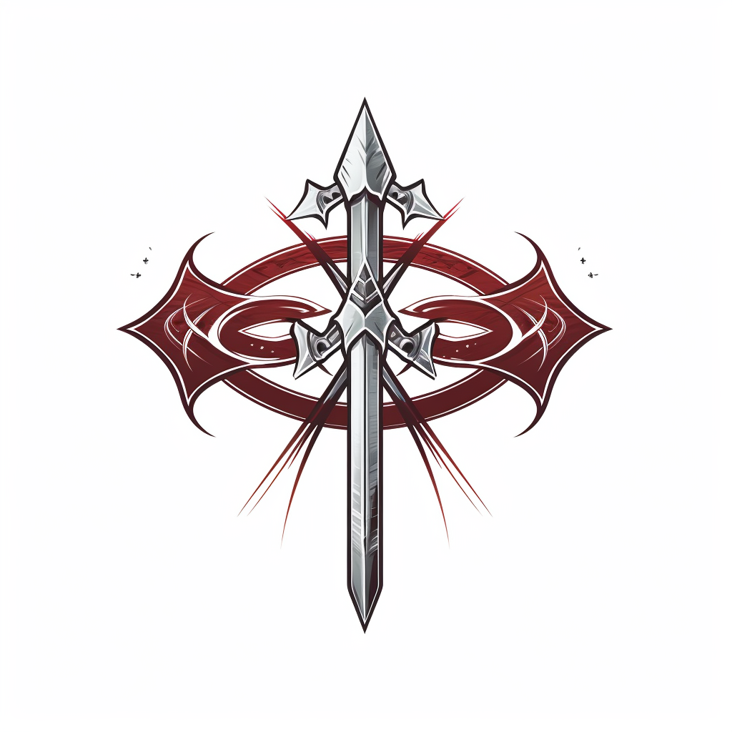 Crossed Medieval Saber Sword Logo