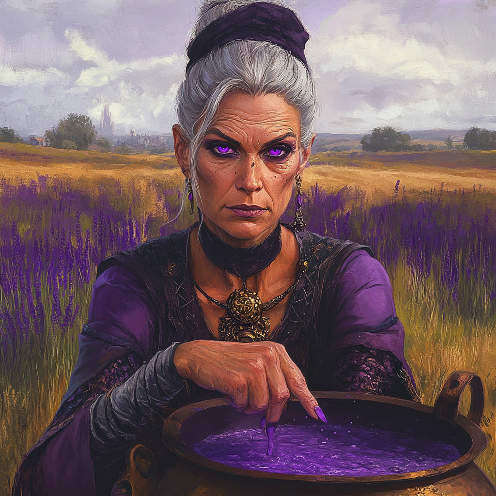 Medieval Sorceress with Purple Potion