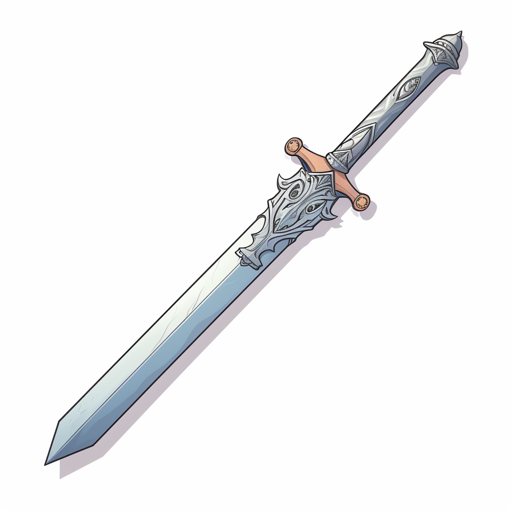 Isometric drawing of a medieval sword