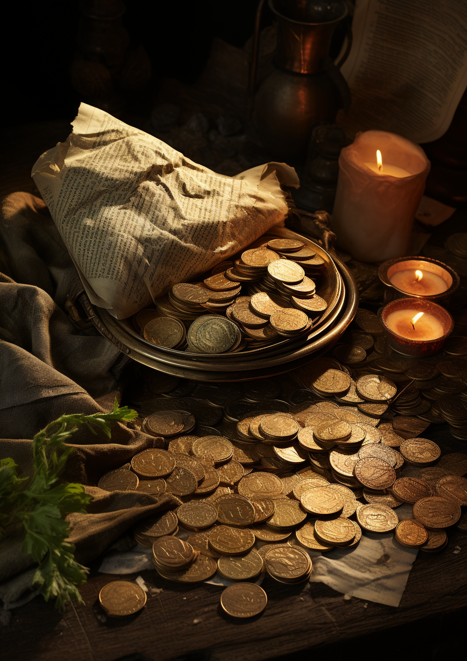 Medieval warm light money tissues