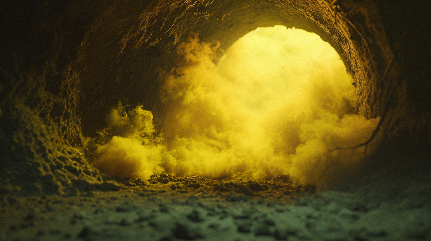 Mustard Gas Clouds in Medieval Underground Hideout