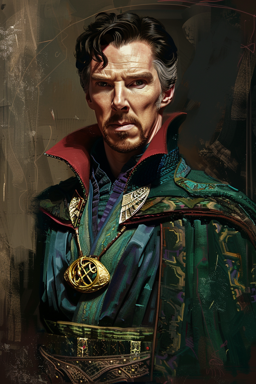 Benedict Cumberbatch medieval fantasy villain portrait