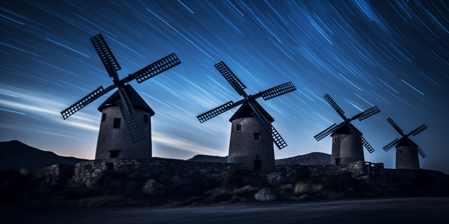 Beautiful Windmills on Mountain Crest