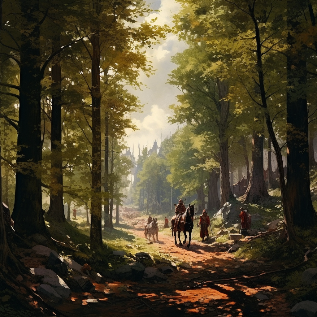 Illustration of a Medieval Woods