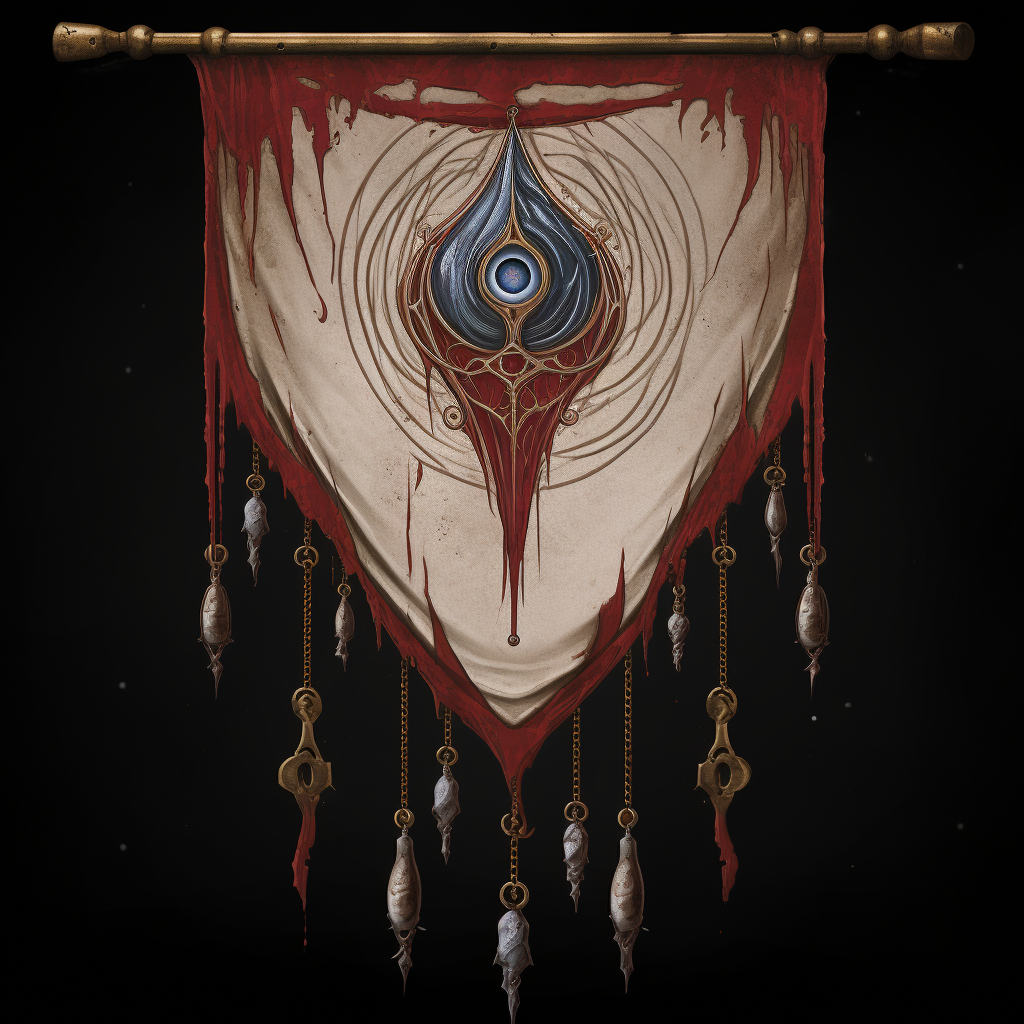 Medieval Crystal Tear Brotherhood Banner depicting a teardrop