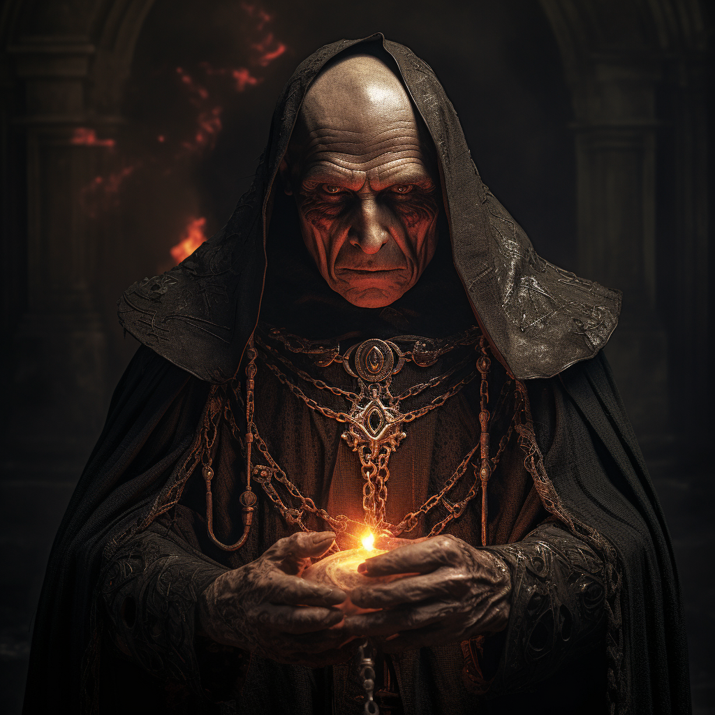 Portrait of a Medieval Fantasy Clerc Exorcist