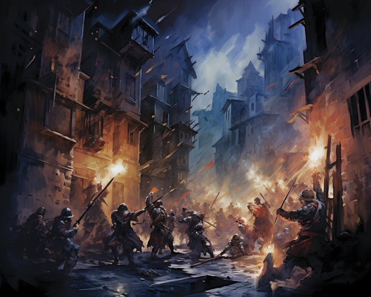 Dynamic Medieval Fantasy Combat in Narrow Alley