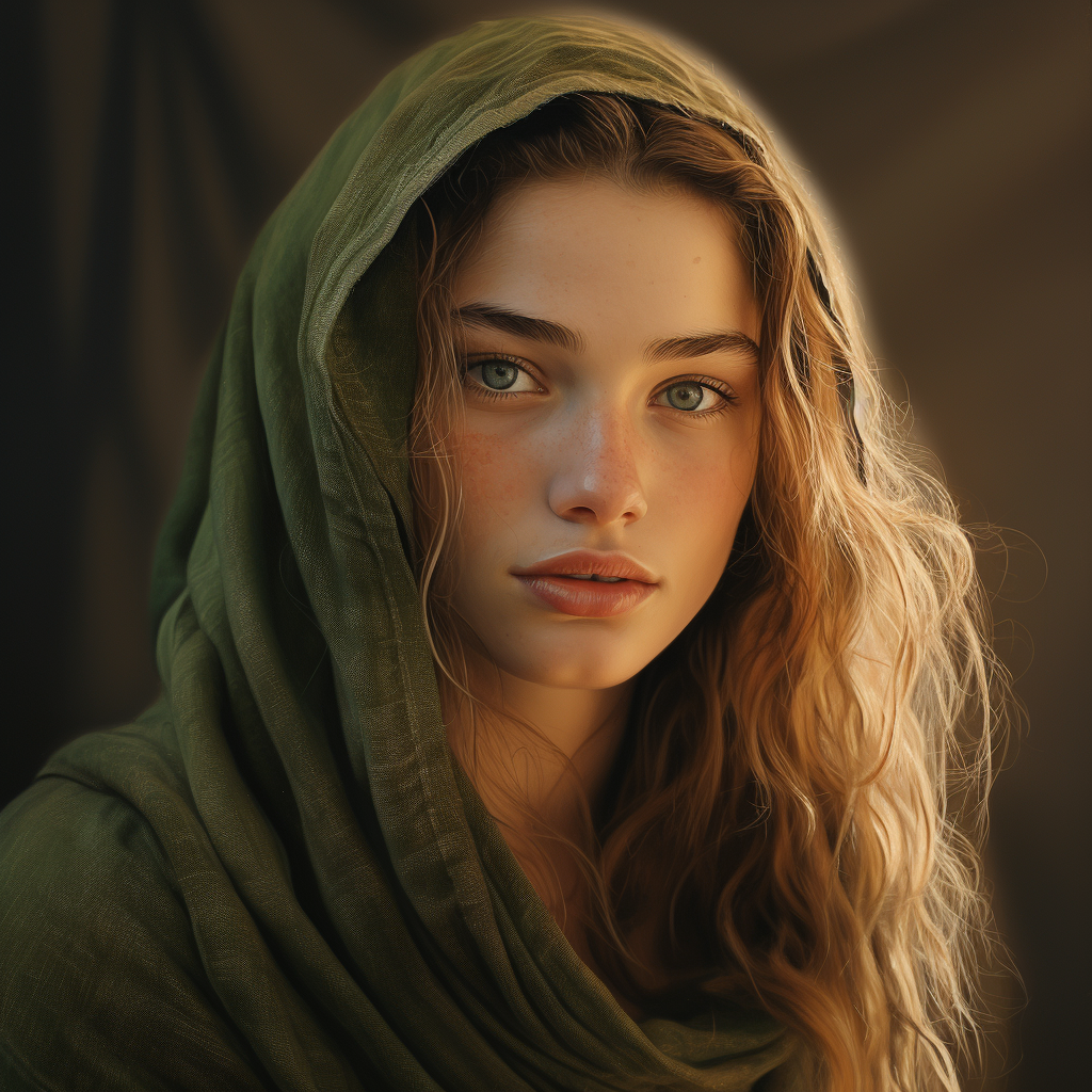 Photorealistic portrait of a medieval girl