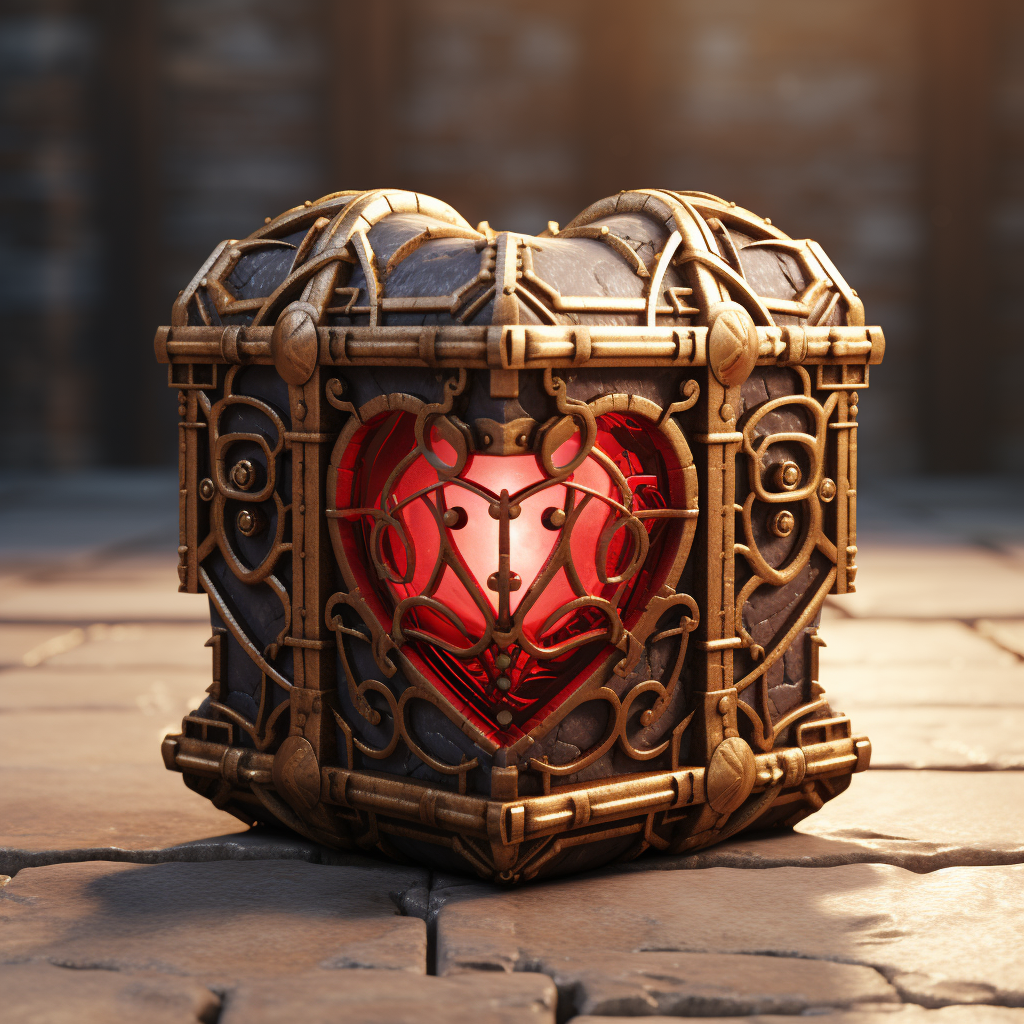 Medieval Heart Cube Stock Photo