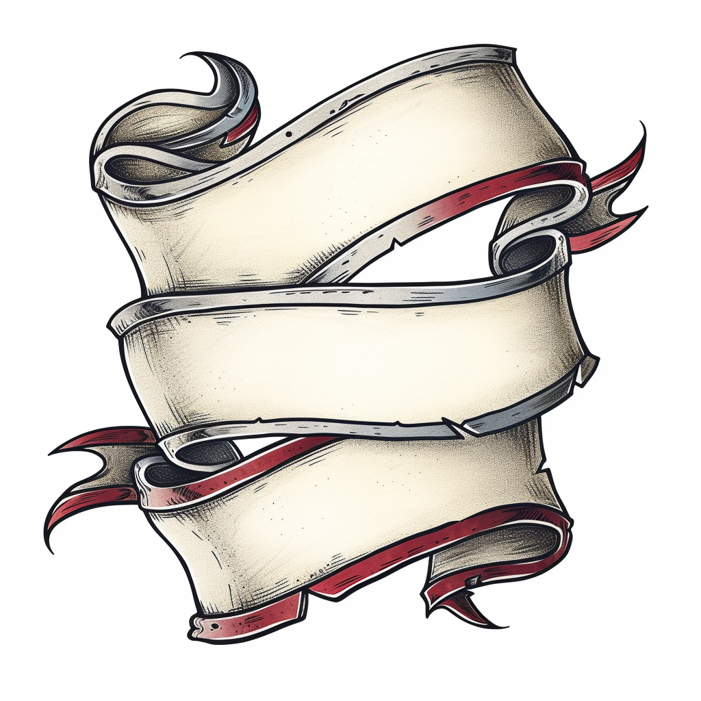 Simple medieval heraldic ribbon drawing