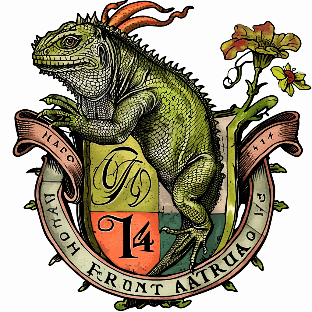 Crest of an iguana with  144