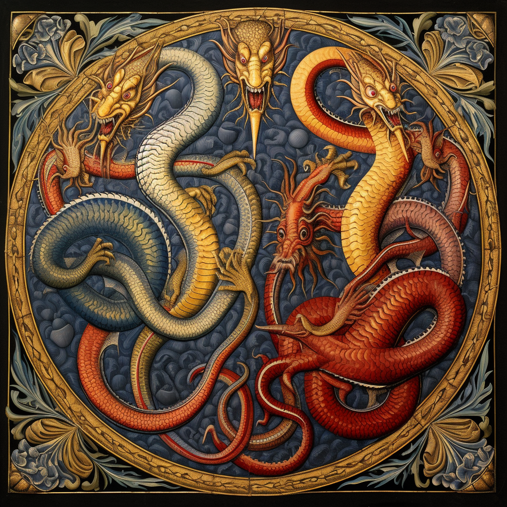 Hydra in medieval illuminated manuscript