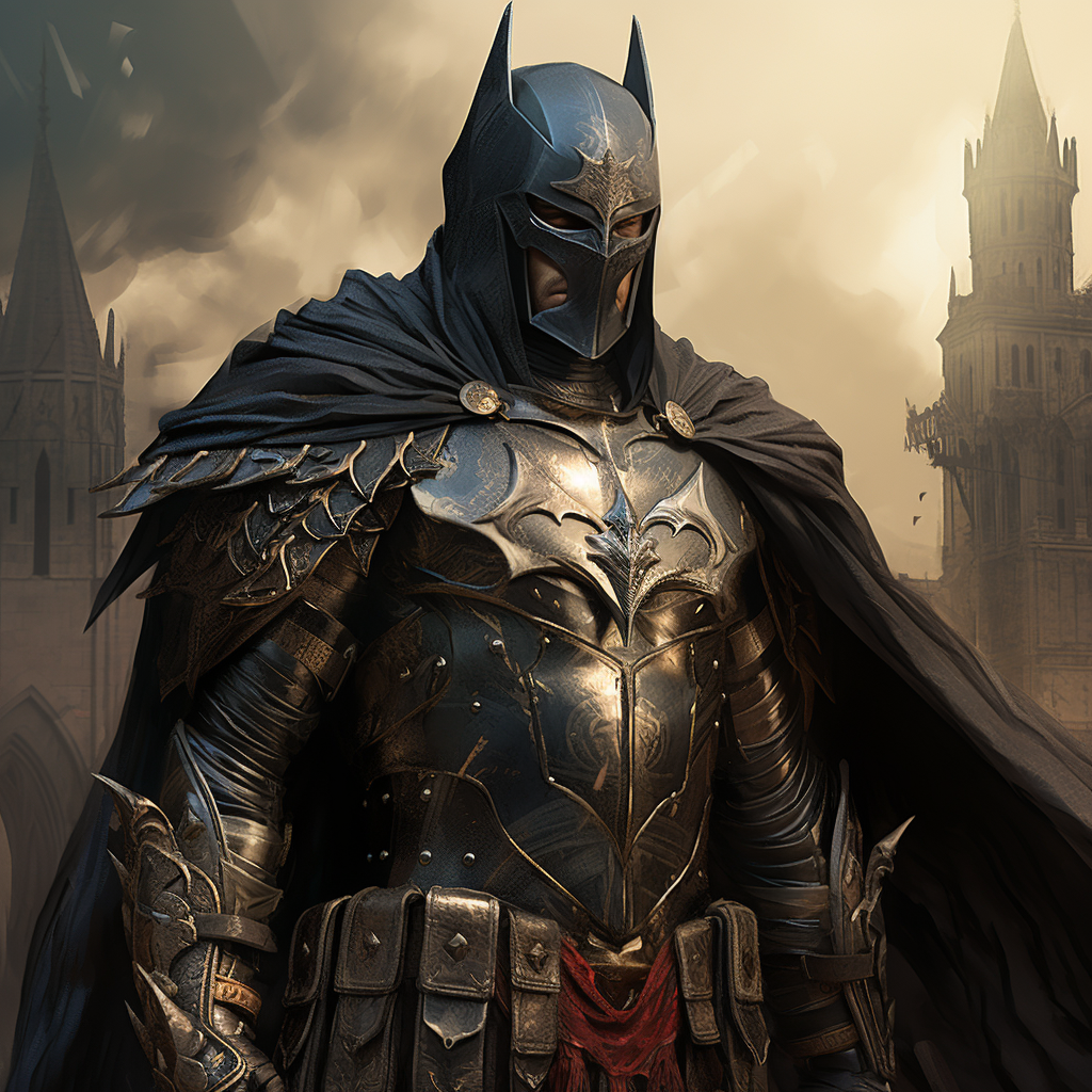 Image of Batman as a medieval knight