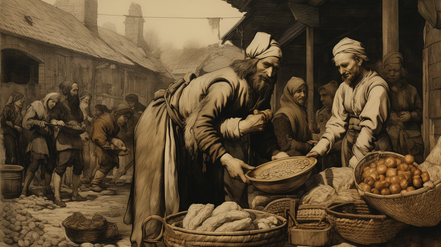 Delicious medieval market breads with nuts and dried fruits