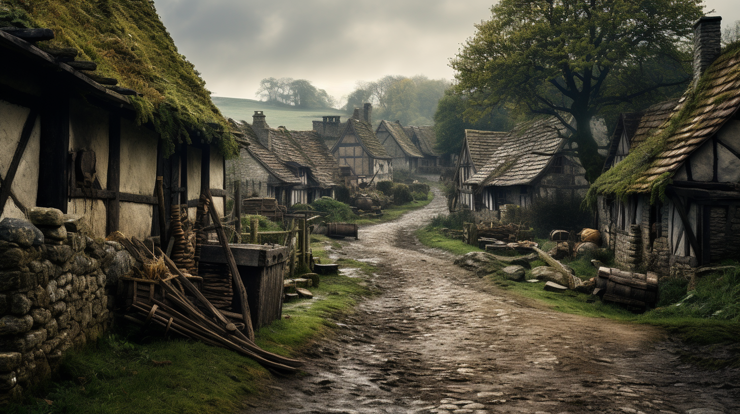 Realistic medieval village photo