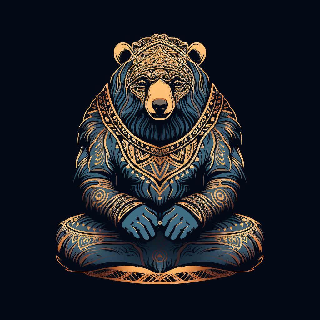 Meditating Buddhist Bear Art