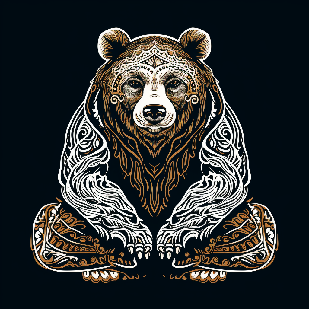 Meditating Buddhist Bear of Love Artwork