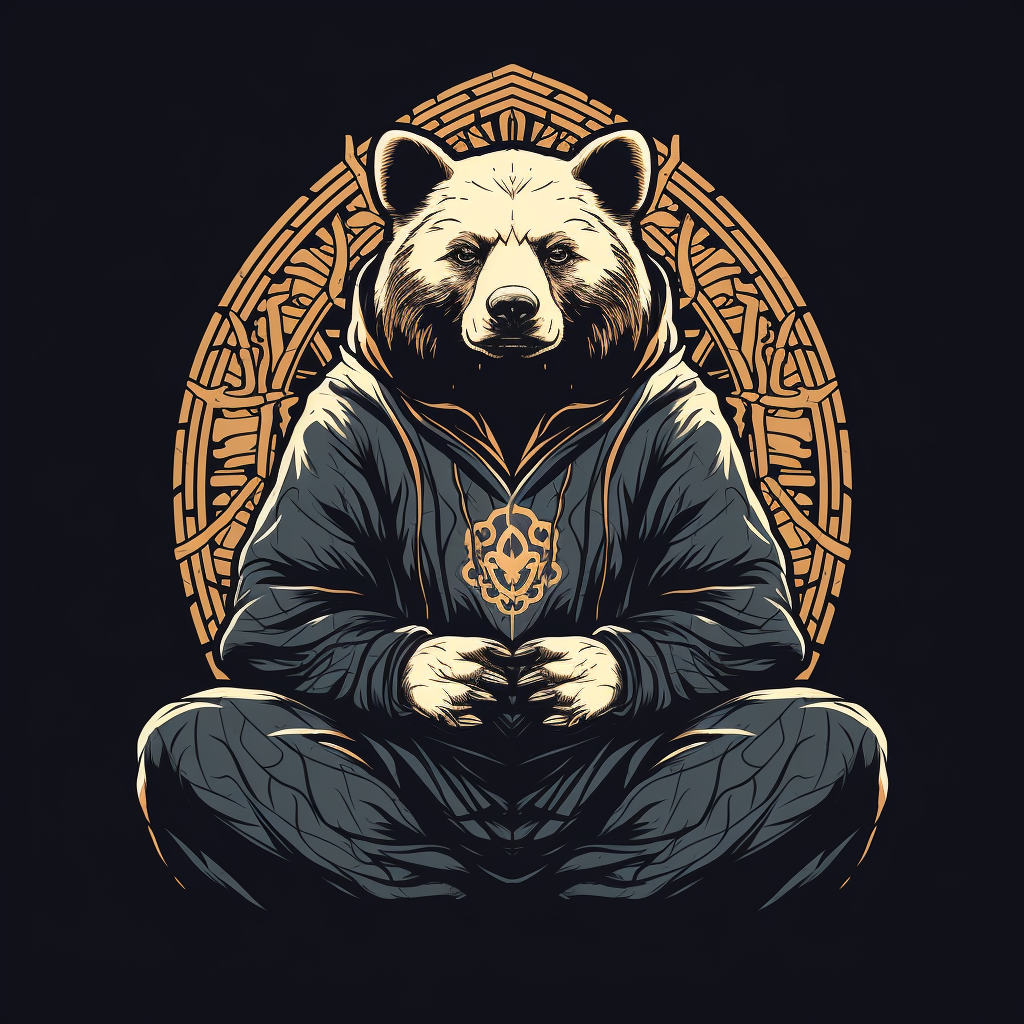 Meditating Buddhist Bear Love Light