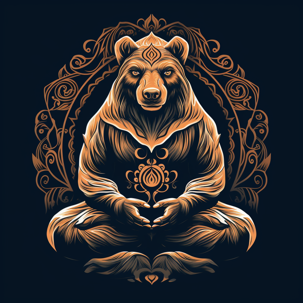 Meditating Buddhist Bear Love Light T-Shirt Design