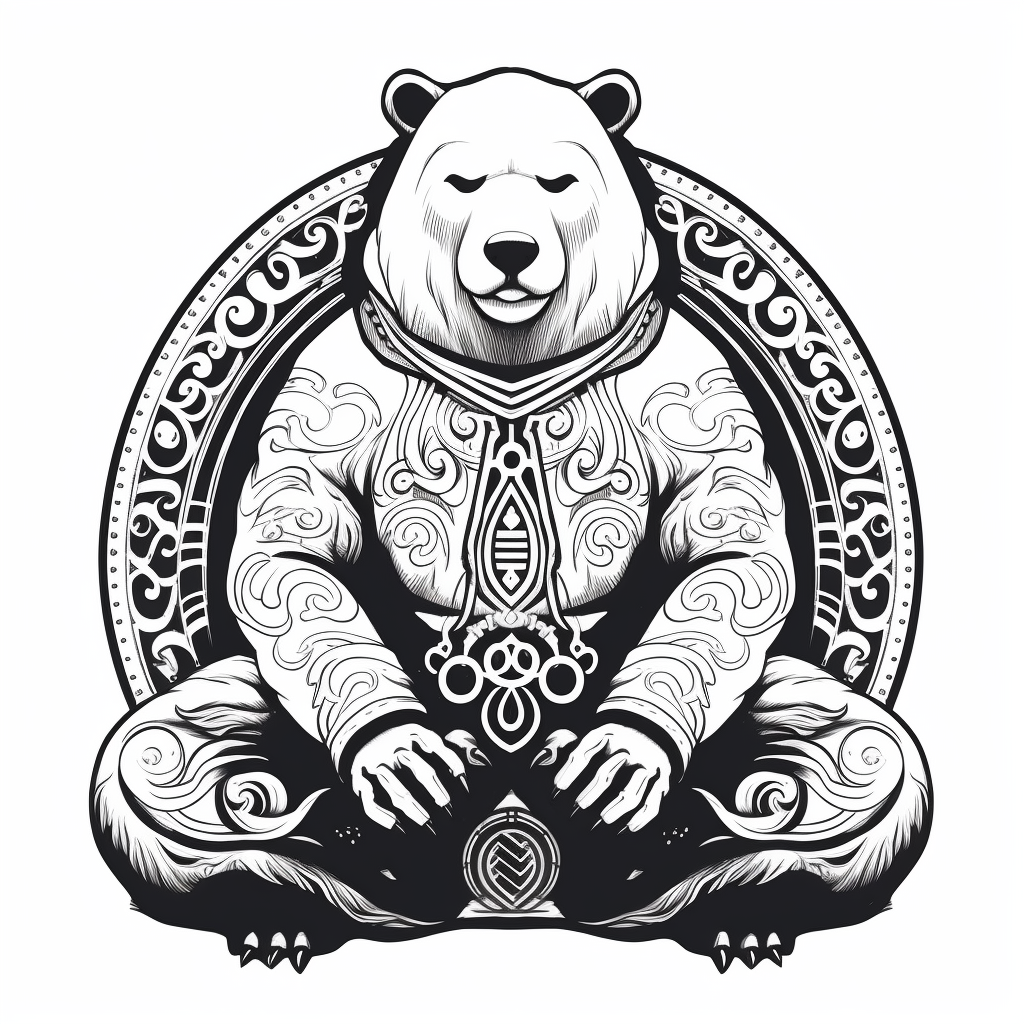 Meditating bear vector design