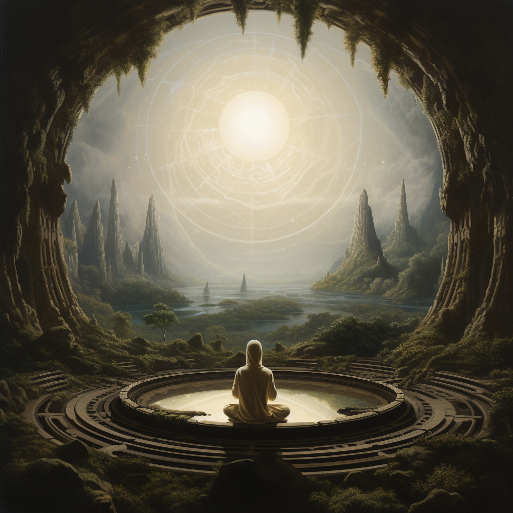 Meditation in Schinkel style artwork