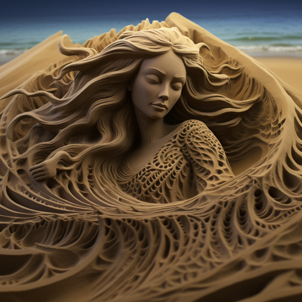 Meditative sand art in a fantasy setting