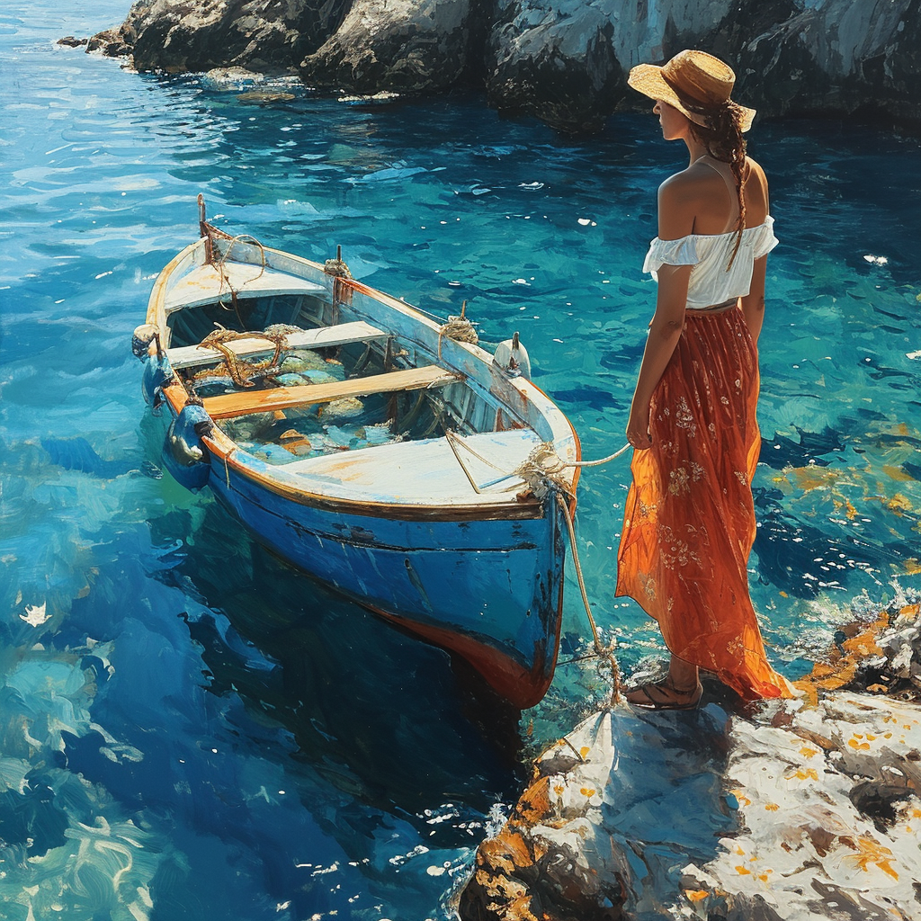 27-year-old woman at Mediterranean harbor