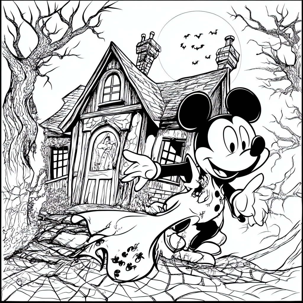 Mickey Mouse Ghost Coloring Book