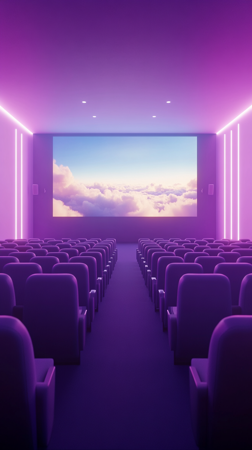 Cinema Screen Showing Clouds 35mm