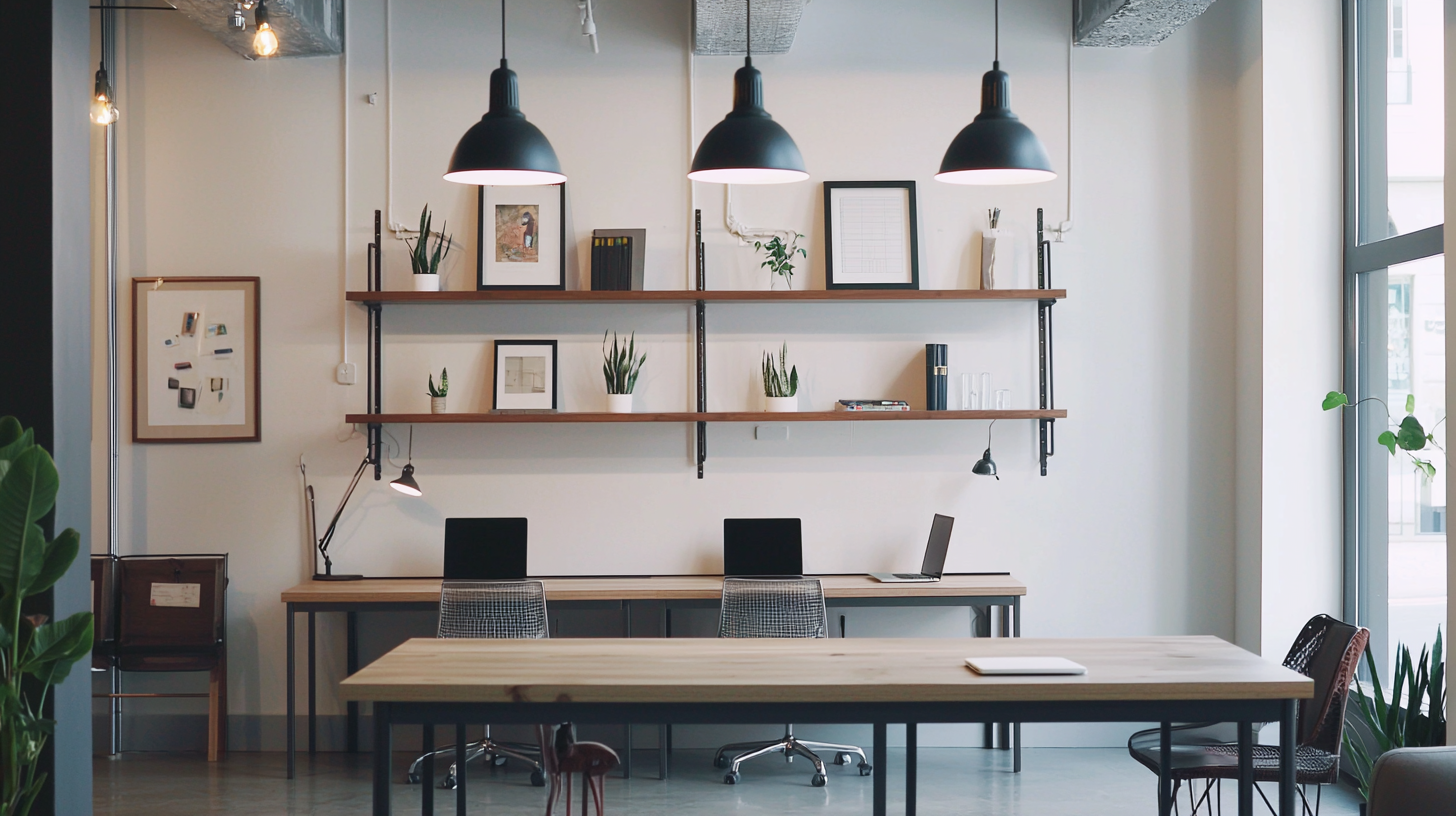 Minimalist office room with desk