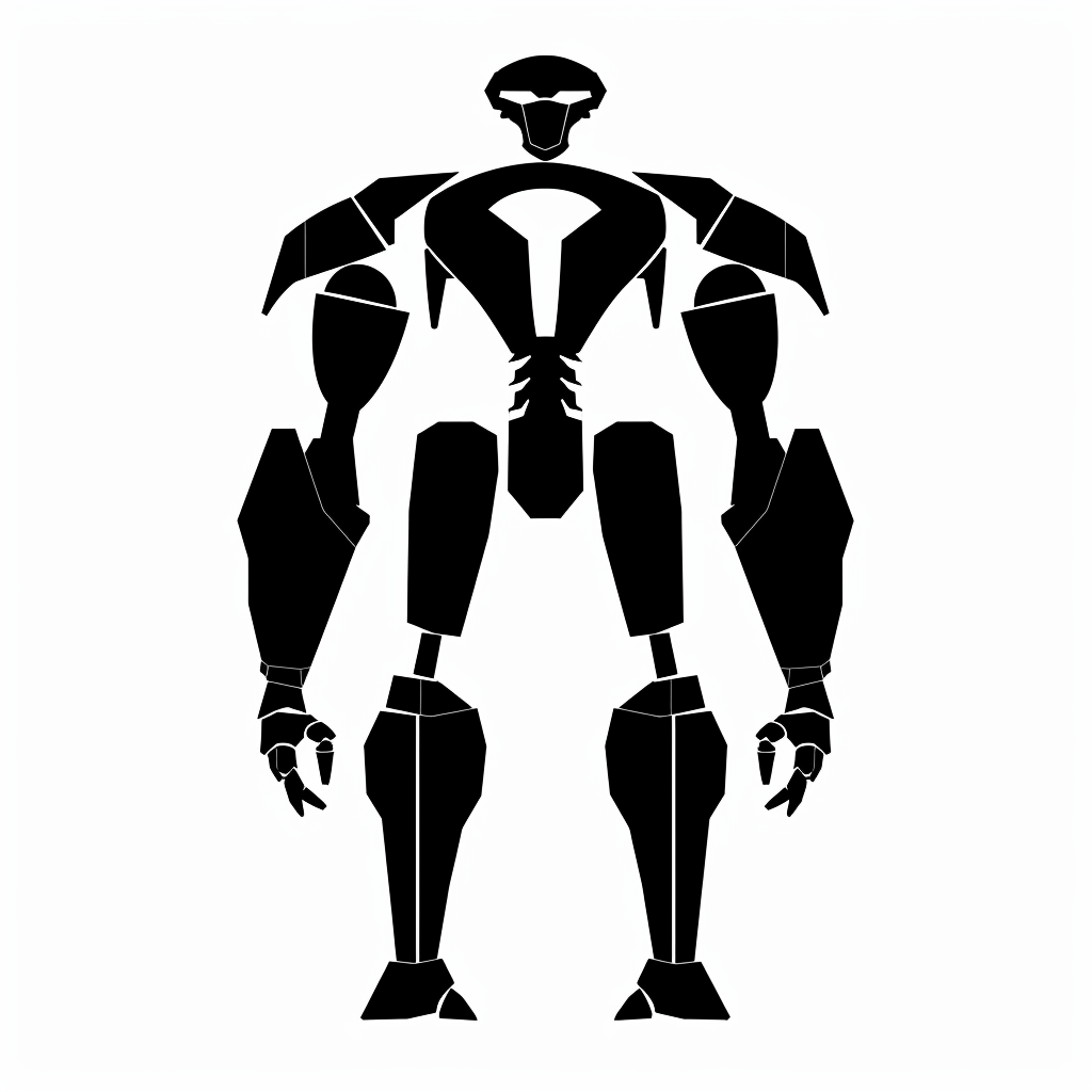 AI Minimalist Robot Silhouette Design